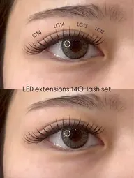 グルーアレルギー対応!LEDエクステ2本付け💙140本