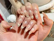 【チップ長さ出し】チークネイル☆マグネットグラデーション☆