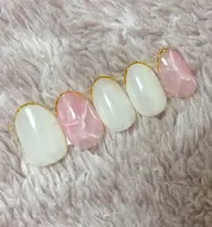 オフ無料⭐︎大理石ネイル　スキニーラメフレンチ