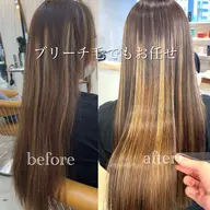 ▫️ブリーチ毛美髪矯正+髪質改善カラー+カット7STEPトリートメント