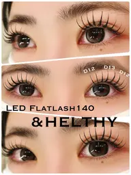 🌻アンドヘルシー🌻LEDフラットラッシュ120本装着後パーマ🫧オフ込み、仕上げコーティング込み🫧