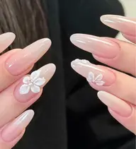 💅【🔥🔥🔥チップ長さ出し10本+3Dお花2本】✖️ワンカラー💖ラメグラ💕マグネット