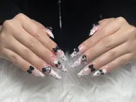 [チップ長さだし]🎀人気　No1❤️10本持ち込みデザイン、パーツつけ放題(ソフトジェルオフ無料)