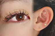 🎀フラットラッシュ120本+耳ツボジュエリー6粒(片耳3粒)🎀