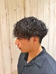 メンズ小顔カット＋波巻きパーマ