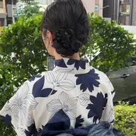 ⭐️浴衣着付け＋ヘアセット⭐️金箔or銀箔or細リボン付き⭐️早朝料金無料　⚠︎前日までにご希望画像を必ずお送りください