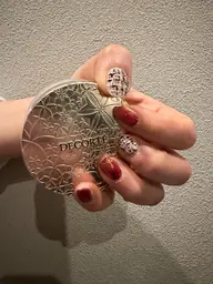 ツイードネイル片手2本ずつ、残り４本ワンカラーのみ