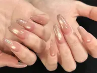 【自爪】新規·再来ジェルオフ無料💕水光キャッツアイxフラッシュグラデーorラメグラデーション¥7780