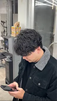 🔥今流行🔥波巻きパーマ+メンズカット