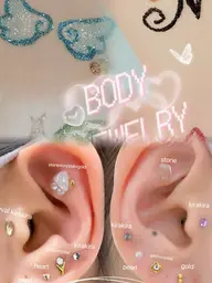 流行中！耳ツボ👂10粒(片方5粒)+ボディージュエリー💎(1番長いところ5センチまで)