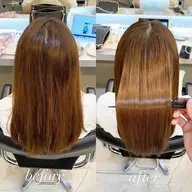 ✨最高級の美髪に✨【低ダメージ縮毛矯正➕酸熱トリートメント】クセを伸ばしつつ、髪質から改善させていただきます🎶