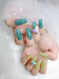 NO.3 ★【チップジェルスカルプ長さだし】埋め尽くしorパーツ2本コース￥8980 (メンズ予約可)