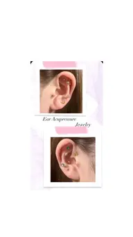 ◇お試しコース◇ 耳つぼ6コ(片耳3つずつ)➕ジュエリー3コ➕耳リフレ付き👂"