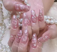 💗オフなしチップ長さだし10本＋持ち込みデザイン10本アート（シェルオフあり＋500円）