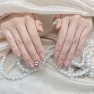 【オフなし】ワンカラー/ラメグラ＋パーツ2個/埋め尽くし2本