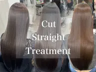 ✨【人気/渋谷駅1分】ダメージレスコスメ縮毛矯正リタッチ+カット+2stepトリートメント/¥16800