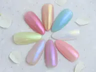 【Jrネイリスト】(オフなし)オーロラミラーネイル✨派手すぎない上品な輝き✨自爪を削らないノンサンディングベース使用