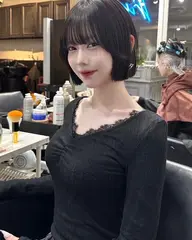 【切りっぱなしボブカットクーポン👩🏻🇰🇷】＋高保湿ミルクトリートメント＋スタイリング付🙆‍♀️タッセルボブ