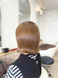 切りっぱなしボブカット➕ブリーチなしWカラー🥣➕4ステップトリートメント✨️