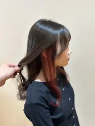 最新透明感カラー+インナーカラー（ブリーチ込み）✨