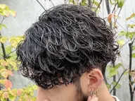 メンズカット＋波巻きスパイラルパーマ