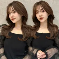 前髪カット+コテ巻き仕上げ🤍お出かけ前に可愛く✨