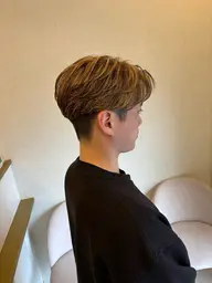 メンズカット＋海外風茶髪ハイライト