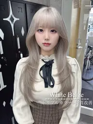 💍ご新規様限定💍傷ませない韓国風ハイトーン🫧最高級ケアブリーチダブルカラー+髪質改善1stepTR/暖色/寒色