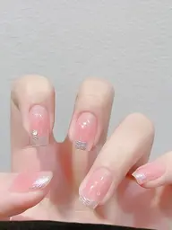 【スカルプ】チップ長さだし、ベース色付ガラス or ミラーフレンチ