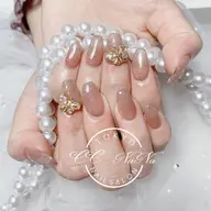 ✨極上ワンカラー(アシンメトリーOK)🧲➕パーツ2個💎厚み出し込み🤍パラジェル追加可能