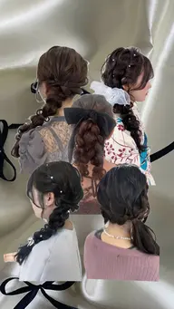 編みおろし･ポニーアレンジ⋆꙳𝜗𝜚꙳.*‬