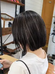 【表面、顔周りのみ】白髪ぼかしハイライト＋透明感カラー