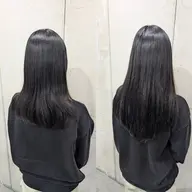 高級人毛プレミアムレミーエクステ胸下＋うるツヤ縮毛矯正¥27600〜【縮毛半額】