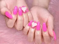 ★チップスカルプ★長さだし＋ワンカラーorラメグラ＋2本アート(立体パーツok)