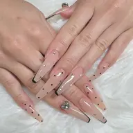 💗【韓国ネイル】チップ長さ出し10本＋持ち込みアート90分✨ちゅるん・ワンホンOK💅＊オフ無し/パーツ代別