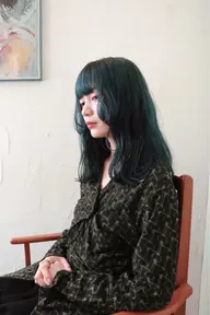 ダブルカラー（ロング鎖骨以上の長さ）黒髪卒業🌸