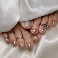 【foot🐾ミラーネイル】お上品に足元からキラキラ光る✨