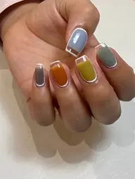 【透明感抜群】🧊クリアフレンチ10本長さだし¥9900🧊