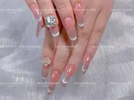 🎊チップ長さだし10本🍄マグネットフレンチ(ベースあり)🎊