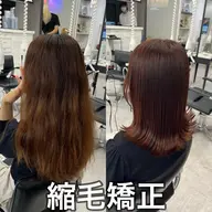 🌈地毛風縮毛矯正+カラー+カット+4ステップ内部補修トリートメント🌈韓国ヘア