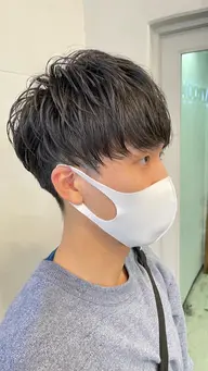 【💙お試し価格💙】デザインカット×メンズポイントパーマ▶︎▶︎部分的に気になる方パーマをやってみたい方におすすめ🥰