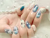 【オフ無料】⭐️90分シンプル画像持ち込みディザン、ストーン付け放題、手書き4本まで可能