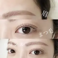 半額★美眉アイブロウスタイリング(WAX+間引き+メイク)+まつ毛パーマ🎼✧︎*。