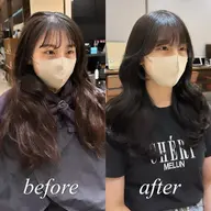 前髪・顔周りカット✂️＋艶カラー🩶＋AFLOATオリジナルトリートメント⭐️