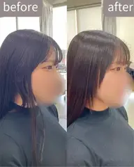【前髪はこれで完璧⭐️】自然な丸み⭕️✨前髪ストレート✨ ＋前髪カット #金沢 #縮毛矯正