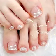 オフ有✨【フット親指ワンポイント🦶🏻🤍】川越/本川越/パラジェル登録店/バイオジェル/ニュアンス/シンプル