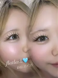 【当日予約限定❗️♡】フラットラッシュ80本~100本🎀(コーティング仕上げは別途¥400です✨)