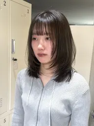 【ワンカールで叶う🎀】ミディアムレイヤーカット➕透明感カラー