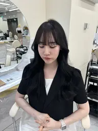 前髪カット+コテ巻き🎀