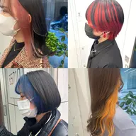 【❤️推しカラー🧡】💛インナーカラー💚＋💙メンテナンスカット💜【🌈派手髪🌈】#ハイトーン #地雷系